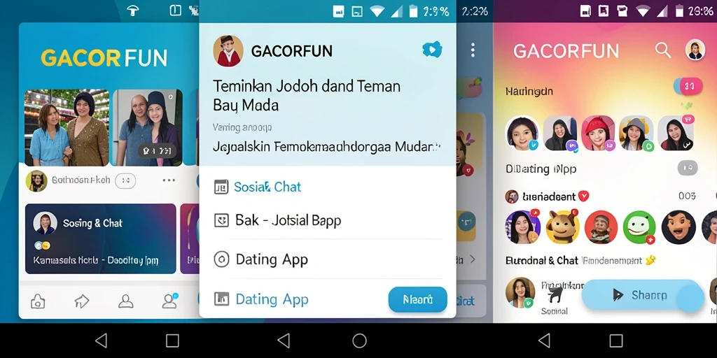 Tampilan antarmuka GACORFUN yang menarik dan mudah digunakan untuk mencari pasangan.