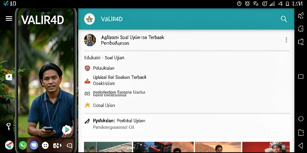 Tampilan antarmuka aplikasi VALIR4D dengan fungsi Soal Ujian yang interaktif.