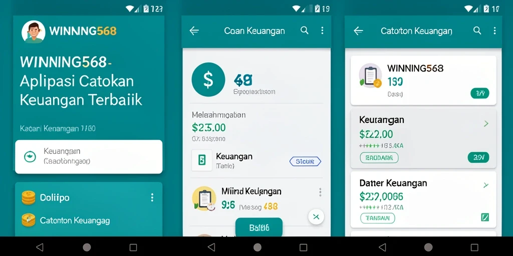 Tampilan antarmuka aplikasi Catatan Keuangan WINNING568 yang menarik dan fungsional.