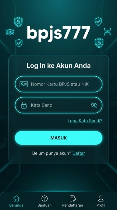 Tampilan halaman login bpjs777
